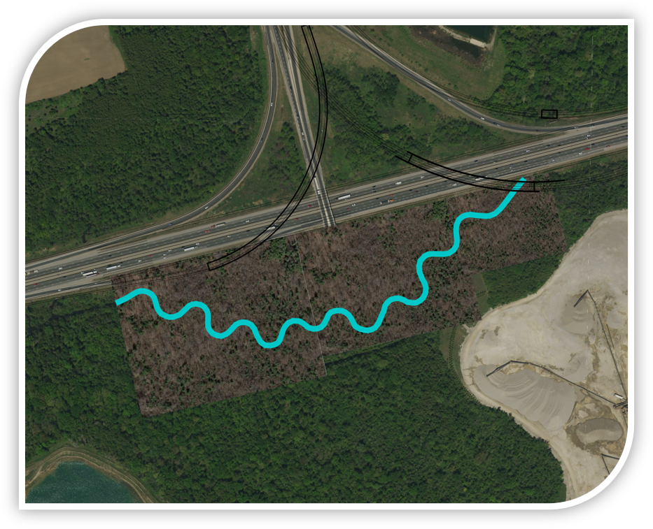 An image showing the proposed improvements to the creek in this area.