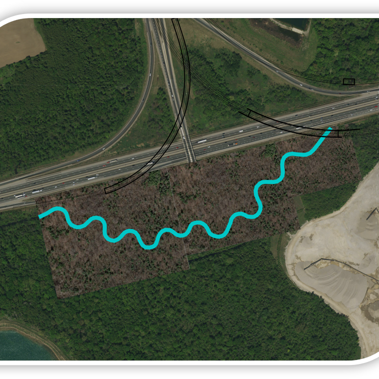 An image showing the proposed improvements to the creek in this area.